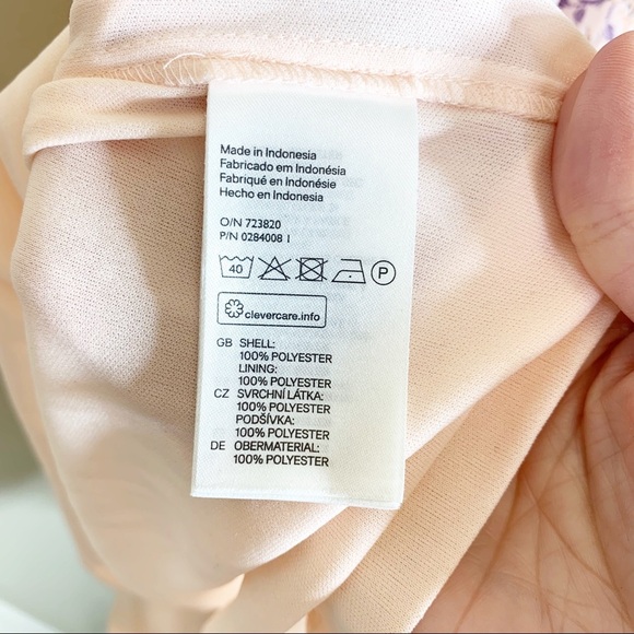 H&M Conscious Pink Floral Sleeveless Layered Chiffon Maxi Dress - Picture 9 of 9